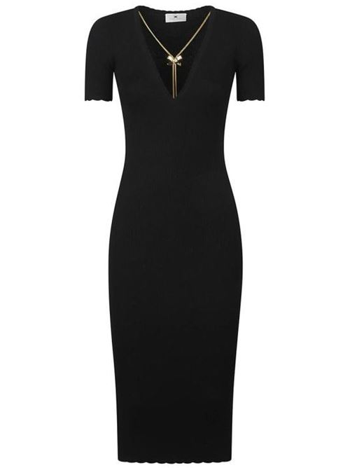 RIBBED DRESS WITH NECKLACE ELISABETTA FRANCHI | AM53S51E2110 nero